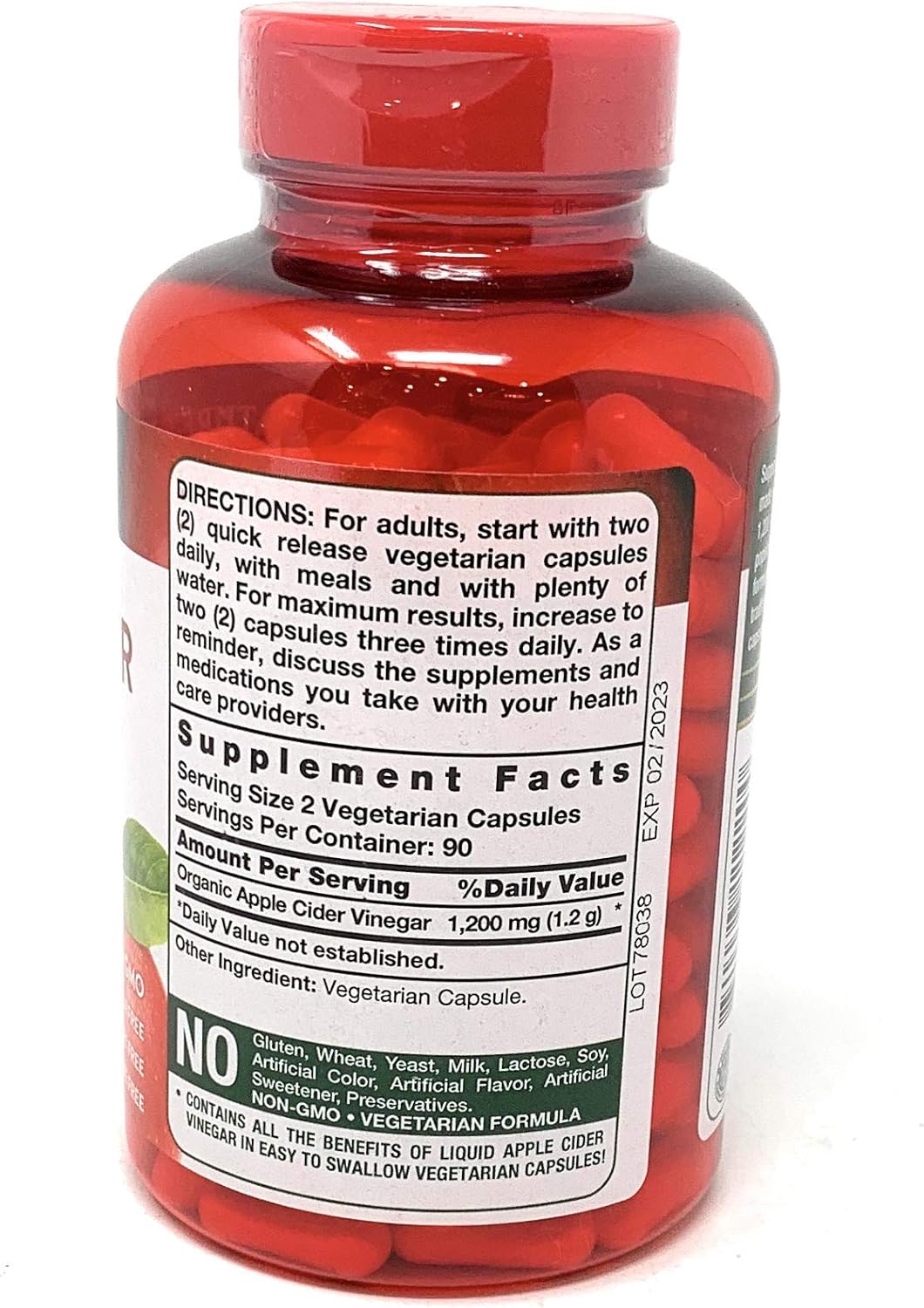 Apple Cider Vinegar Capsules - 1200 mg, 180 Count by Nature's Truth