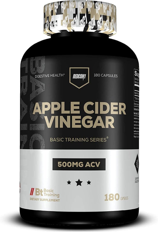 Apple Cider Vinegar Capsules for Gut Health & Metabolism - Daily Antioxidant Supplement - Promotes Healthy Gut - Men & Women, Basic Training Series (180 Caps)