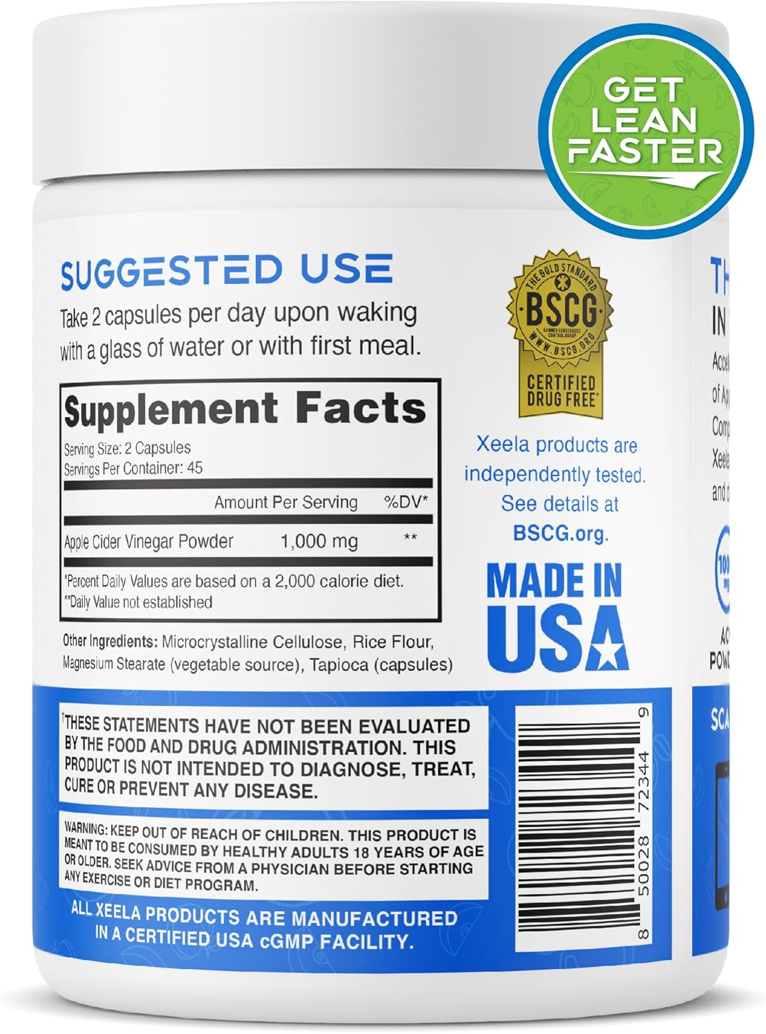 Apple Cider Vinegar Capsules with The Mother for Men & Women - Appetite Control & Weight Management for Lean Body