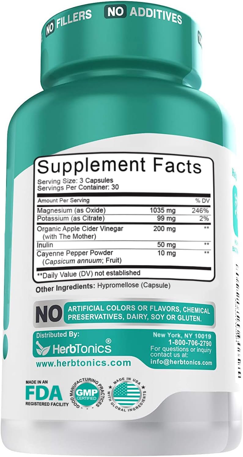 Apple Cider Vinegar Colon Cleanser Pills for Adults - 90 Gluten Free Vegan Capsules by Herbtonics