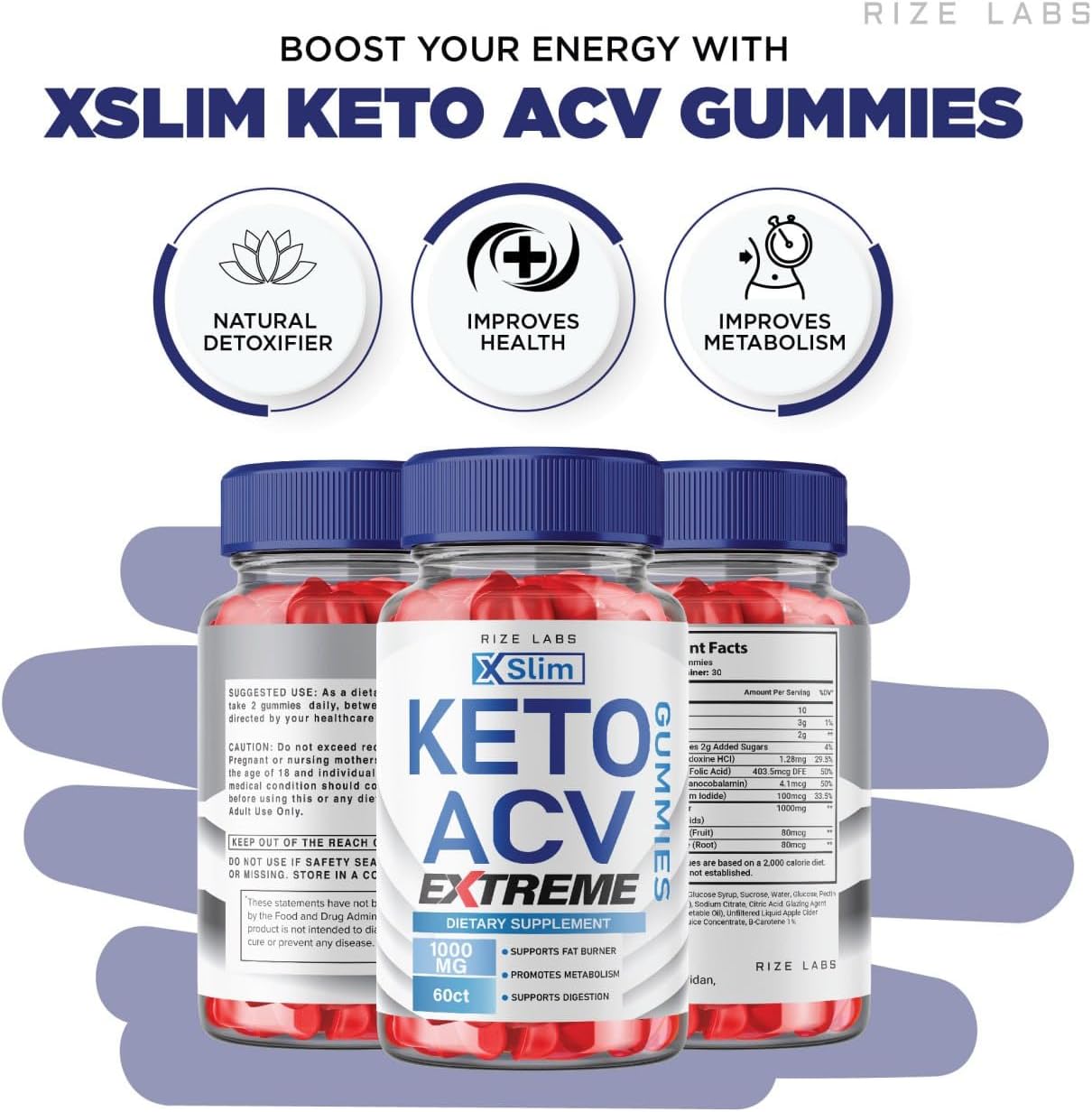 Apple Cider Vinegar Gummies for Advanced Weight Loss - Reduce Belly Fat, Extra Strength Formula (60 Gummies)