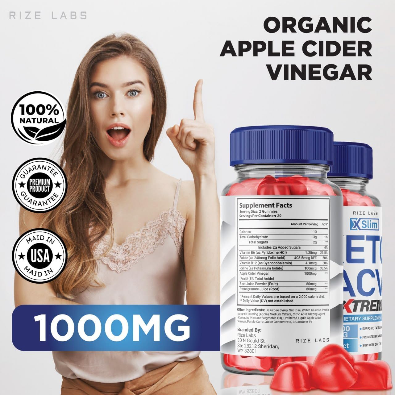 Apple Cider Vinegar Gummies for Advanced Weight Loss - Reduce Belly Fat, Extra Strength Formula (60 Gummies)