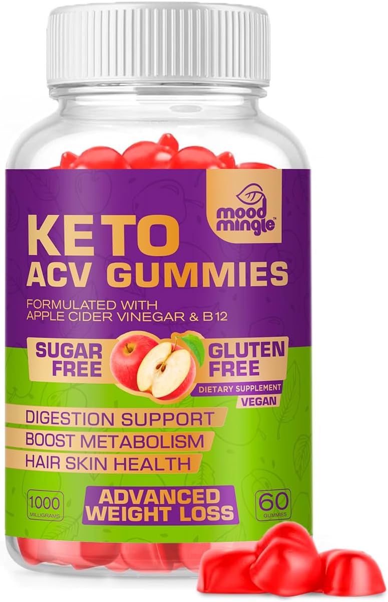 Apple Cider Vinegar Gummies for Weight Loss - Keto, Gluten & Sugar-Free Supplement for Men and Women - 60 Gummies (1000MG)