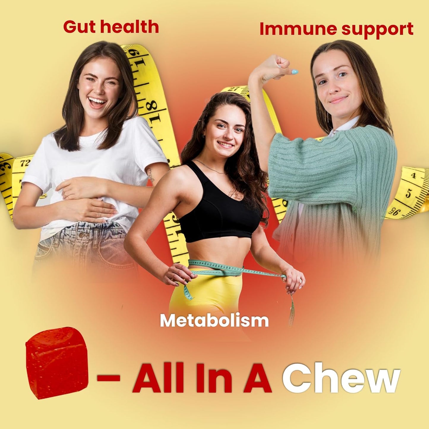 Apple Cider Vinegar Gummies with Maitake, Shitake, and Vitamin B12 - 1000 mg - 60 Count - Gelatin-Free, Gluten-Free, Vegan & Non-GMO