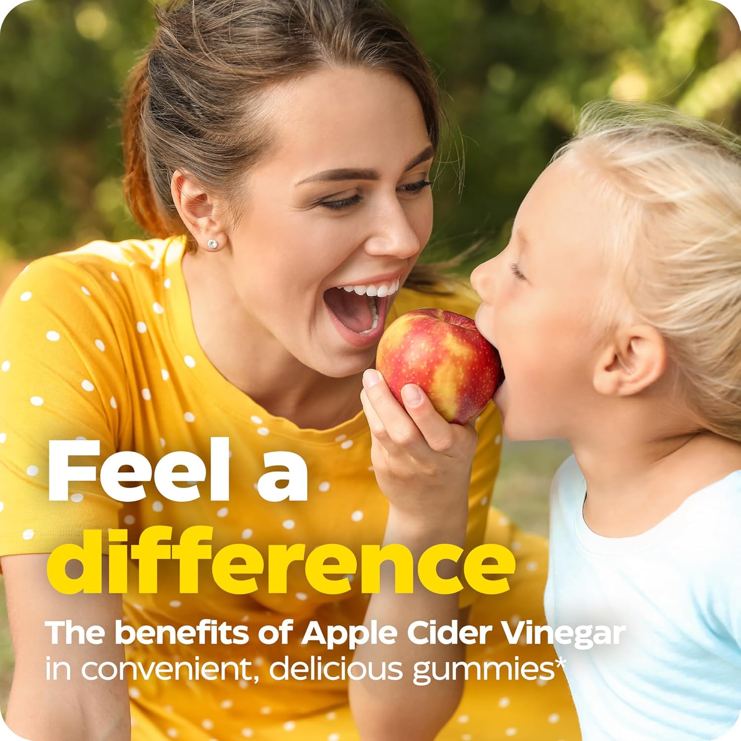 Apple Cider Vinegar Gummies with The Mother, Organic & USA-Grown Apples, High Vitamin B12, Natural Apple Flavor - 74 Count