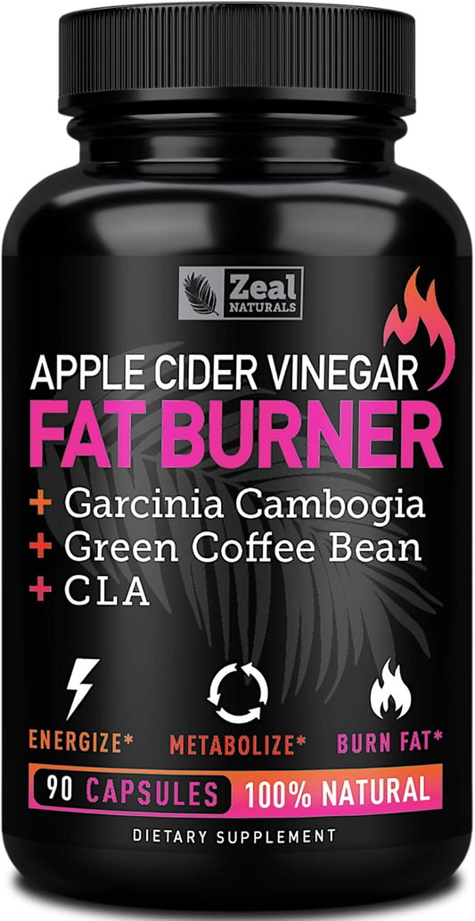 Apple Cider Vinegar Weight Management Pills for Women with Garcinia Cambogia, CLA, Green Coffee Bean, and Green Tea by Zeal Naturals