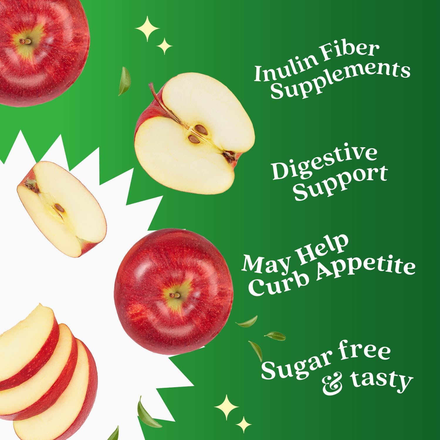 Apple Flavored BeLive Fiber Gummies - Prebiotic Supplement with Chicory Root & Inulin | Supports Digestive Health | Vegan & Sugar Free | 60 Ct.