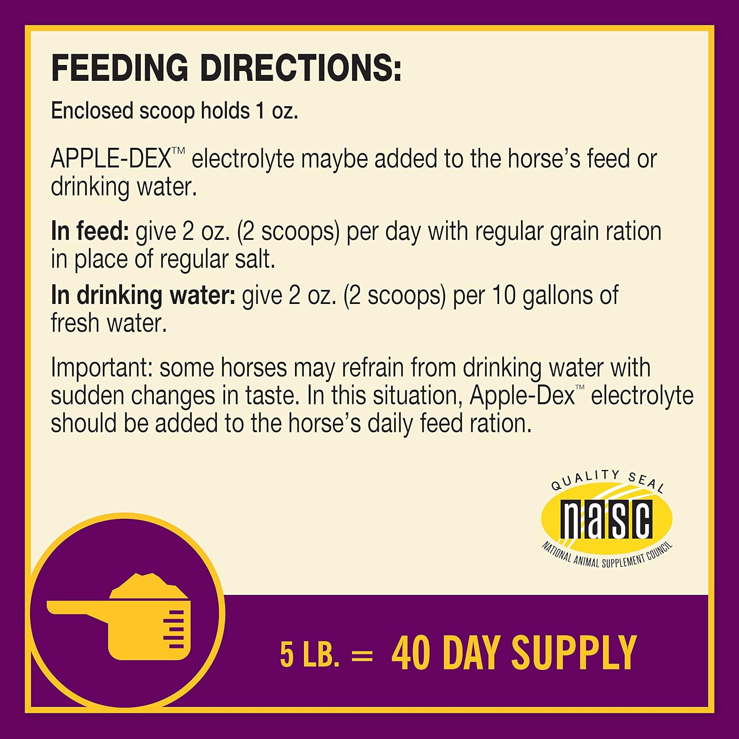 Apple Flavored Electrolytes for Horses - Farnam Horse Health Apple-Dex 5 lb