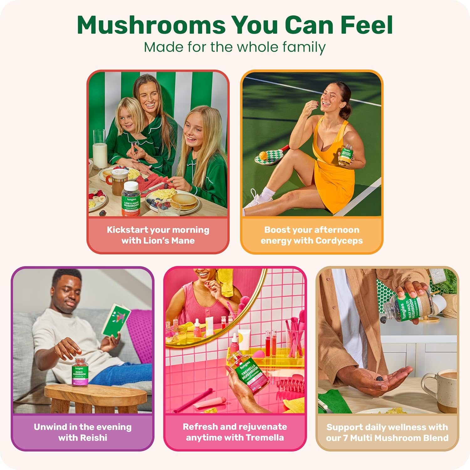 Apple Flavored Reishi Mushroom Gummies for Immune Health, Relaxation, & Sleep - Herbal Supplement for Adults - 60 Servings