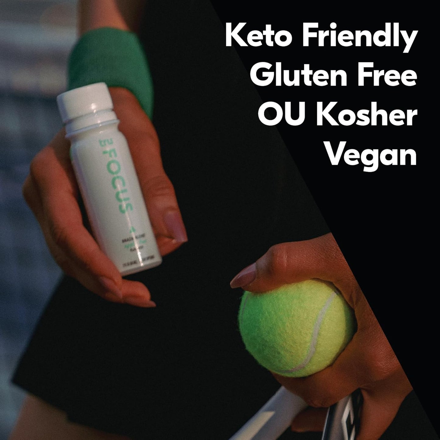 Apple Kiwi Flavored Extra Strength Energy Shots with Nootropics, Adaptogens, and Natural Caffeine - Zero Sugar, GF, Keto, Vegan - 2oz (Pack of 24)