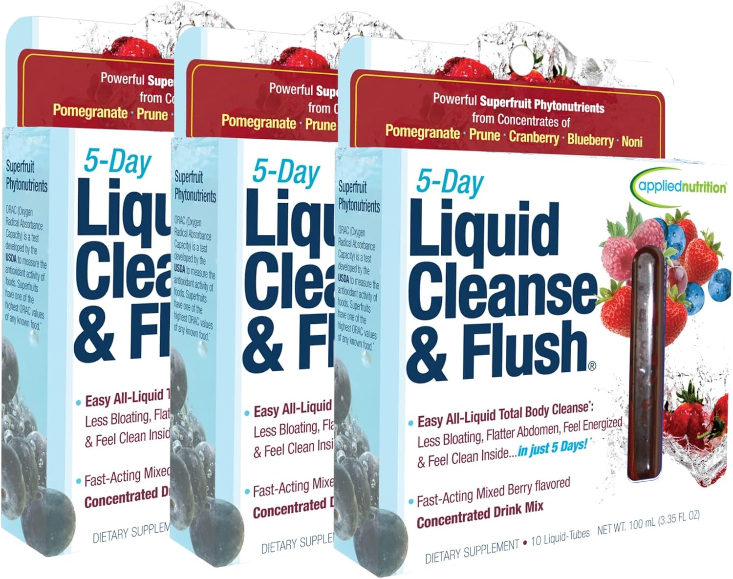 Applied Nutrition 5-Day Liquid Cleanse & Flush - 3 Pack for Detox and Weight Loss