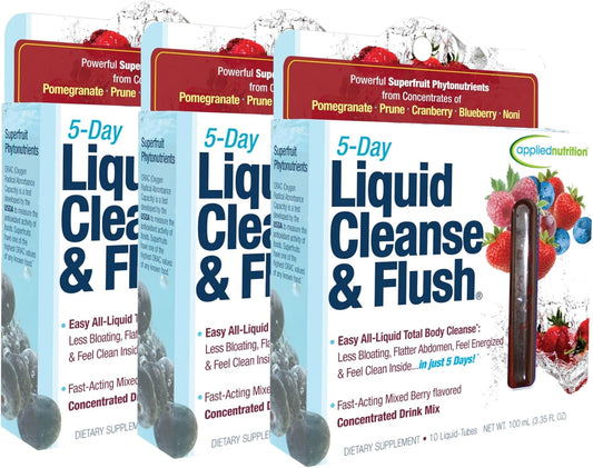 Applied Nutrition 5-Day Liquid Cleanse & Flush - 3 Pack for Detox and Weight Loss