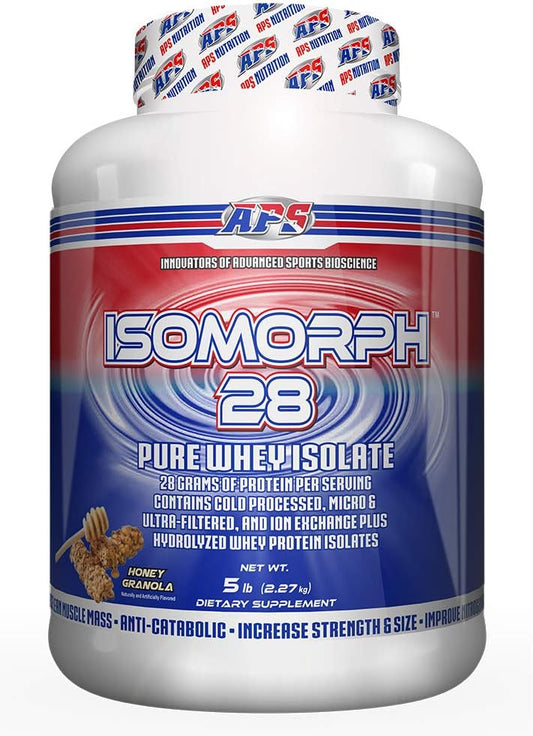 APS Nutrition Isomorph Whey Protein Isolate Powder Supplement - Honey Granola Flavor, 5 lb - 28g Protein - Ultra-Filtered Formula for Muscle Recovery and Growth