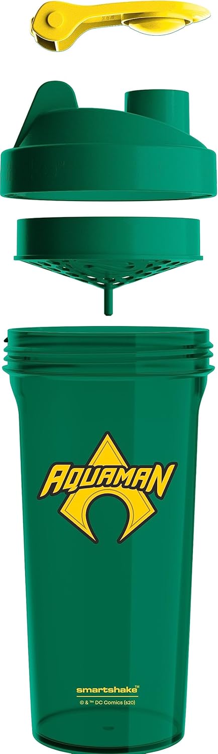 Aquaman Smartshake Lite DC Shaker - 800 ml - Leak-Proof Protein Shaker Bottle