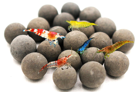 Aquatic Industries Calcium Enriched Shrimp Tourmaline Balls for Health, Color, Shedding, Breeding & Survival (20 Pack)