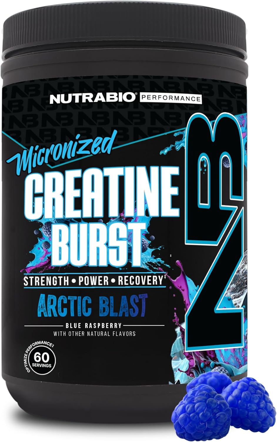 Arctic Blast NutraBio Creatine Monohydrate Powder (300g) - Boost Muscle Energy, Recovery, Strength - HPLC Tested for Men and Women