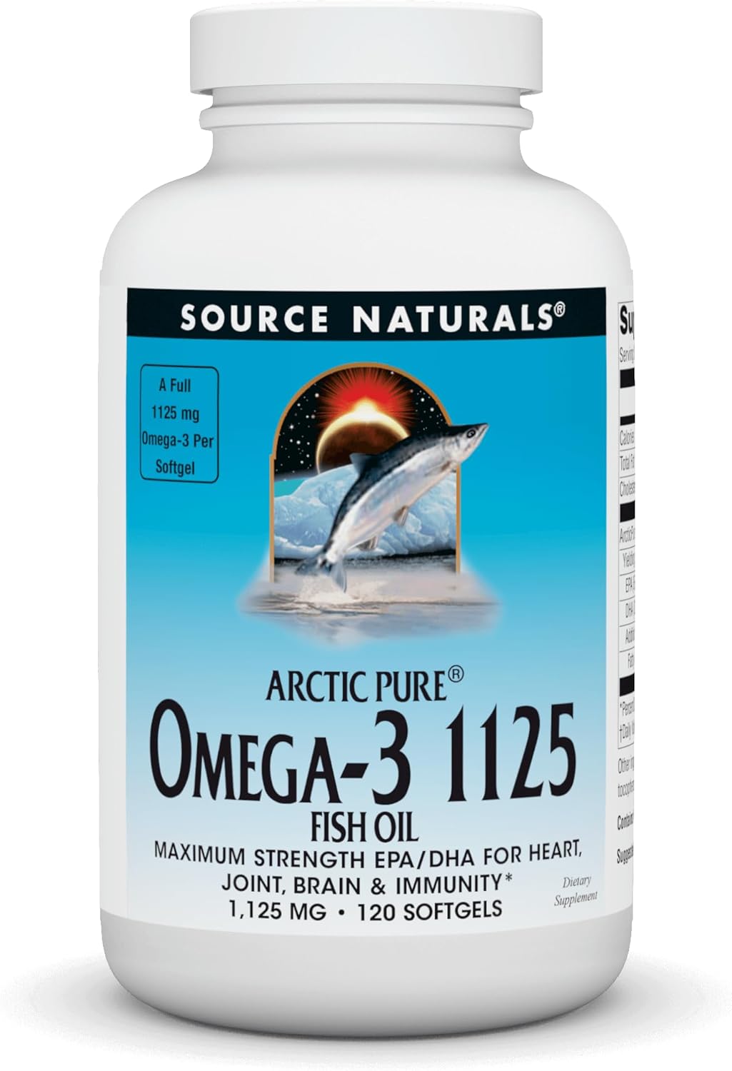 ArcticPure Omega-3 Fish Oil 1125mg Softgels for Heart, Joint, Brain & Immune Health - 120 Count