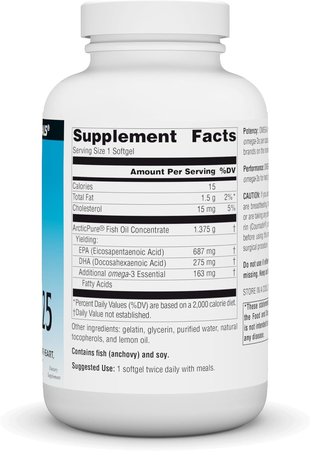 ArcticPure Omega-3 Fish Oil 1125mg Softgels for Heart, Joint, Brain & Immune Health - 120 Count