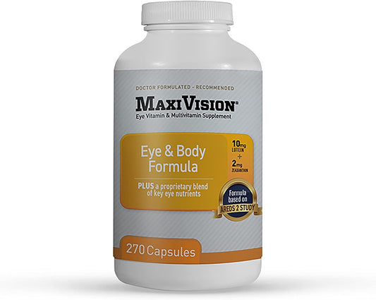 AREDS 2 Study-Based MaxiVision Eye & Body Formula - 270 Capsules