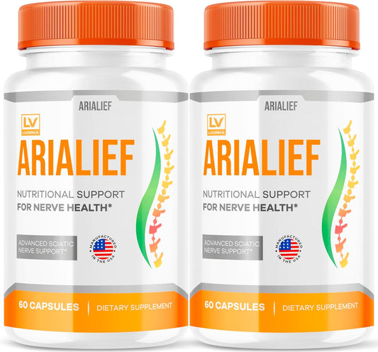 Arialeaf Prime Palm Sciatica Capsules Bundle - Nerve Health Support for 2 Months
