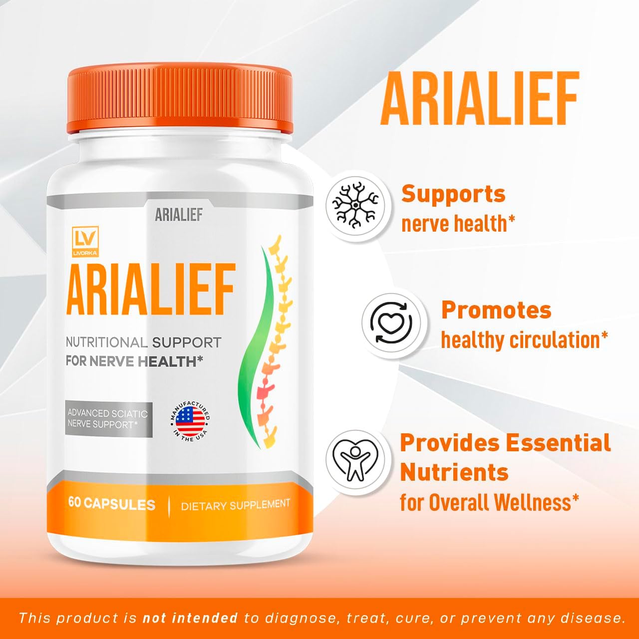 Arialeaf Prime Palm Sciatica Capsules Bundle - Nerve Health Support for 2 Months