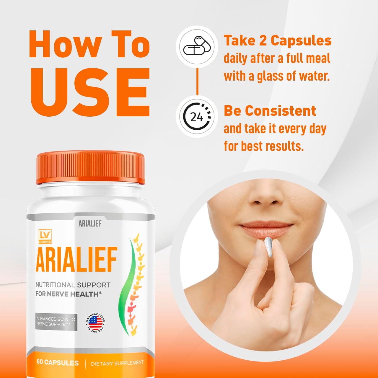 Arialeaf Prime Palm Sciatica Capsules Bundle - Nerve Health Support for 2 Months