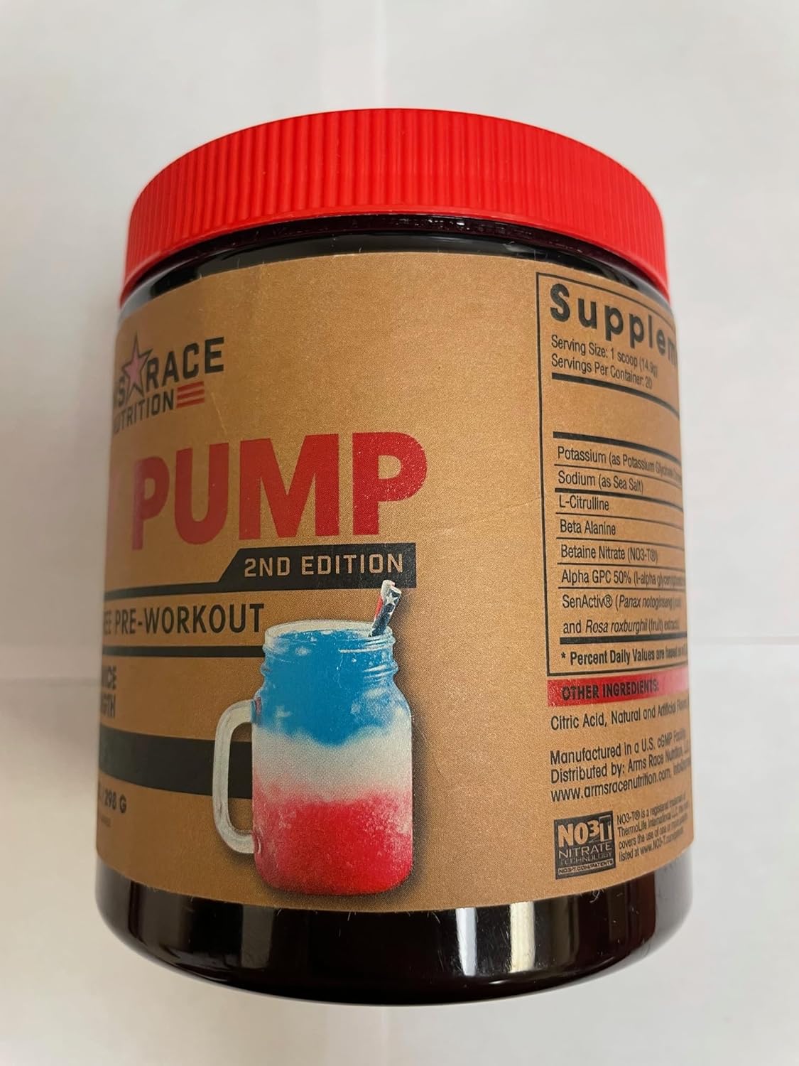 Arms Race Nutrition Daily Pump 2nd Edition STIM-Free Pre-Workout - Applepie Flavor, 20 Servings