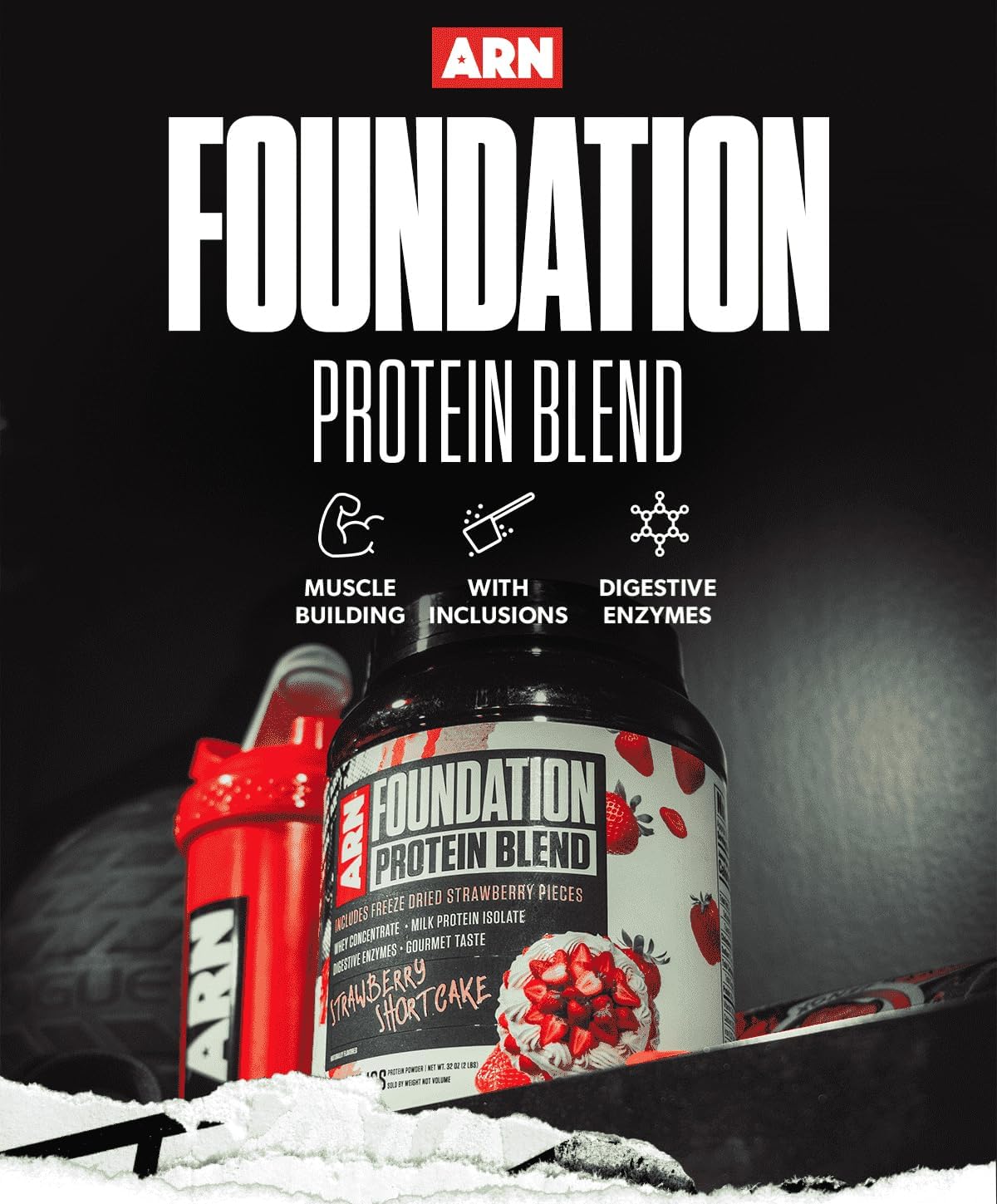 ARN Foundation Protein Blend - 2lb Strawberry Shortcake by Arms Race Nutrition