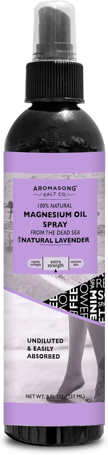 Aromasong Lavender Magnesium Spray - Extra Strength, Ultra Pure, 100% Natural - 8 OZ