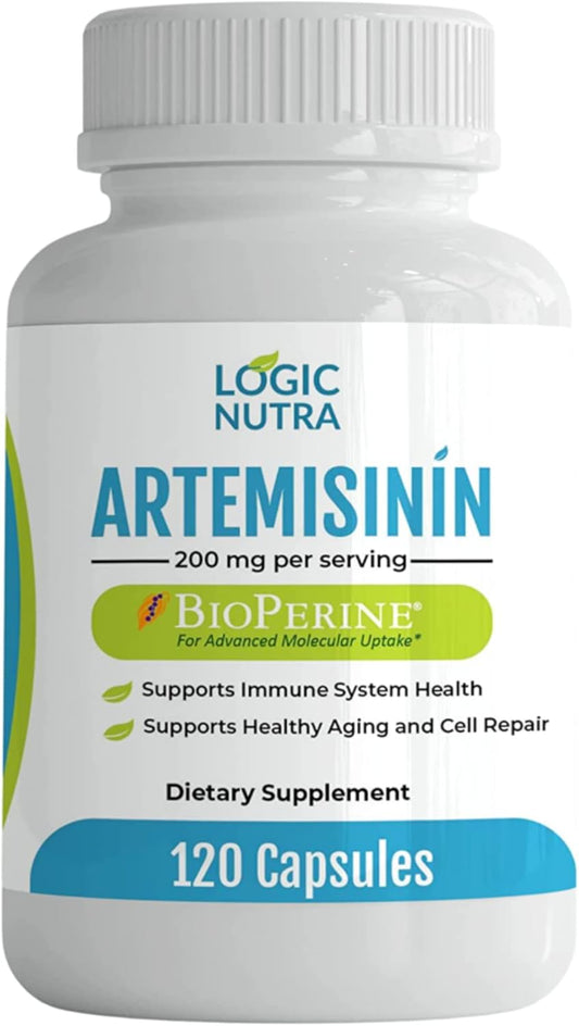 Artemisinin with BioPerine Capsules - 120 Vegan Capsules, 200 mg per Serving - Sweet Wormwood Extract - Enhanced Absorption & Non-GMO