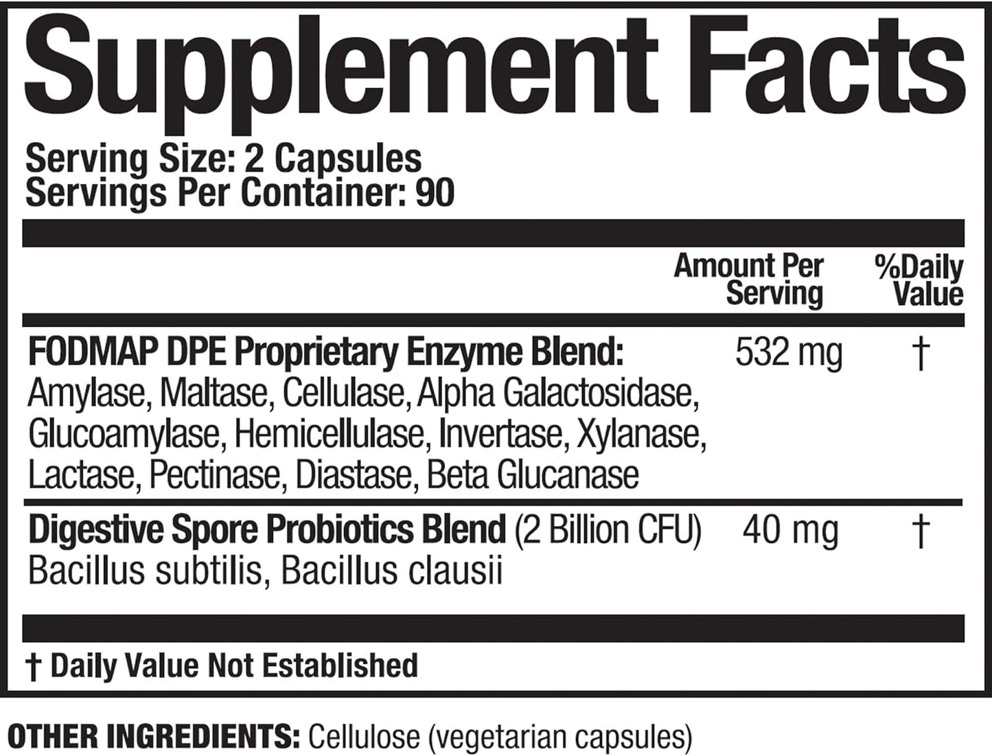 Arthur Andrew Medical FODMAP DPE Digestive Probiotics Enzymes 180 Capsules Vegan Non-GMO Relief for FODMAP Intolerance Fermentable Foods