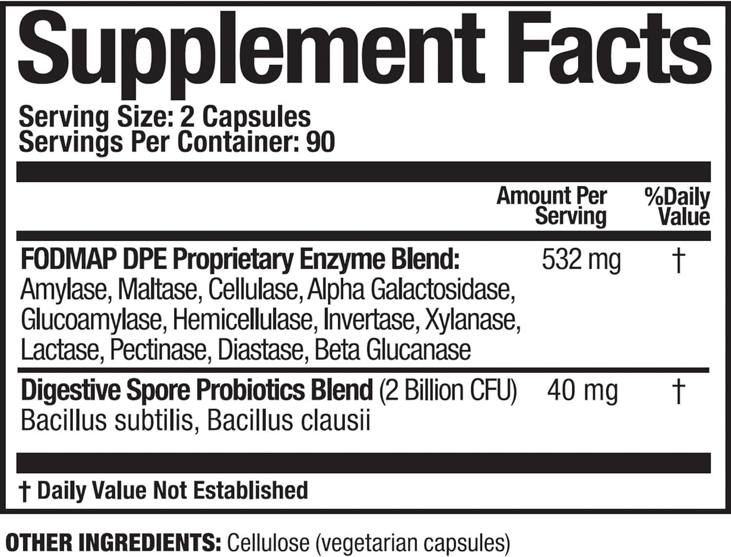 Arthur Andrew Medical FODMAP DPE Digestive Probiotics Enzymes 180 Capsules Vegan Non-GMO Relief for FODMAP Intolerance Fermentable Foods