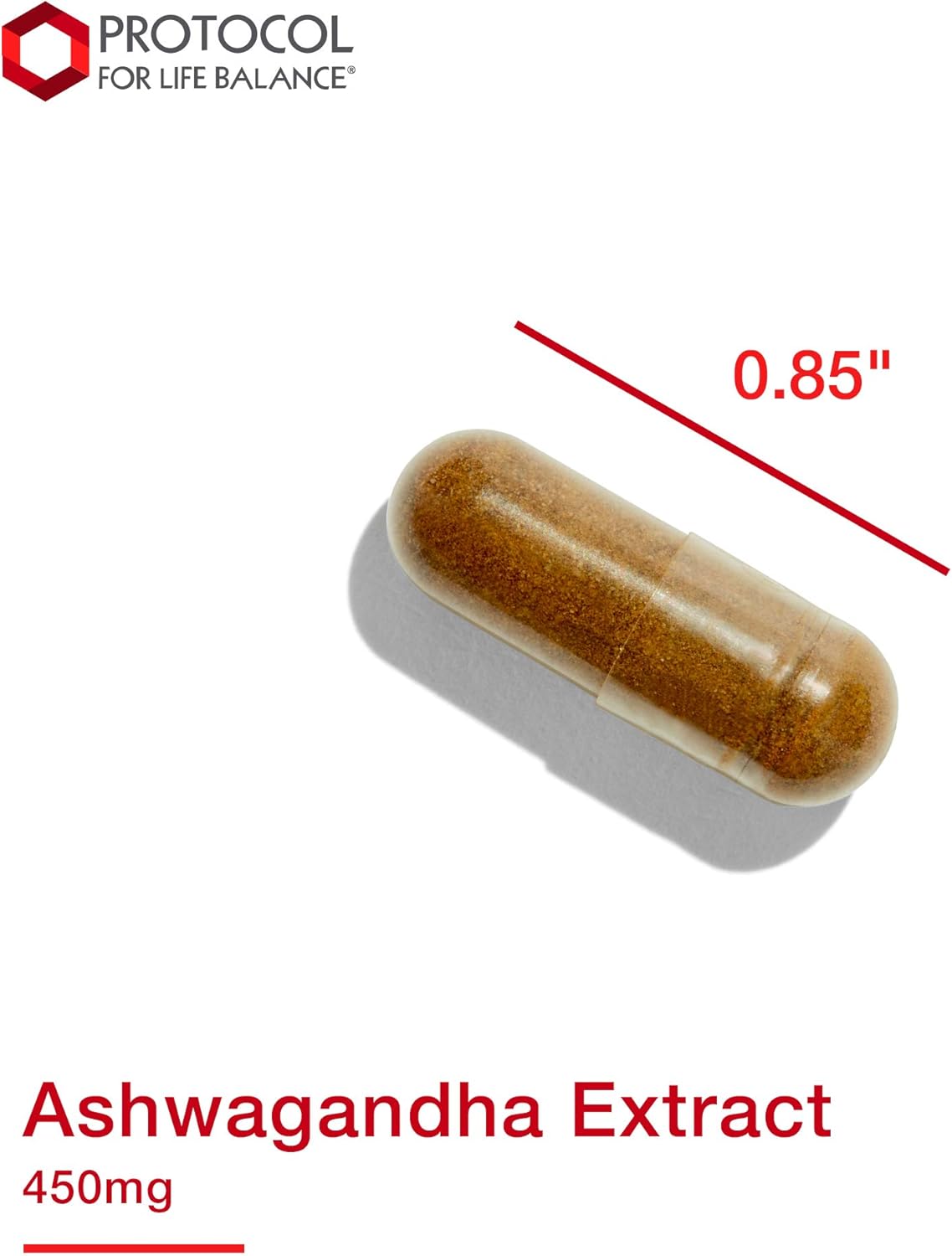 Ashwagandha 450mg Capsules for Immune Support - Ayurvedic Adaptogen Supplement by Protocol for Life Balance
