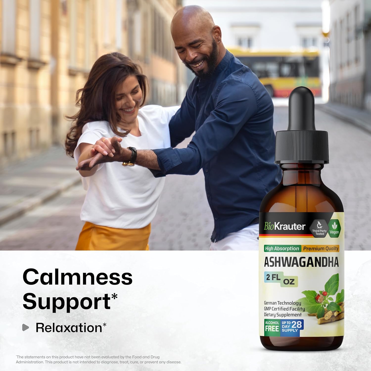 Ashwagandha and Lemon Balm Tincture Bundle - 2 Fl. Oz. Each for Stress Relief and Relaxation