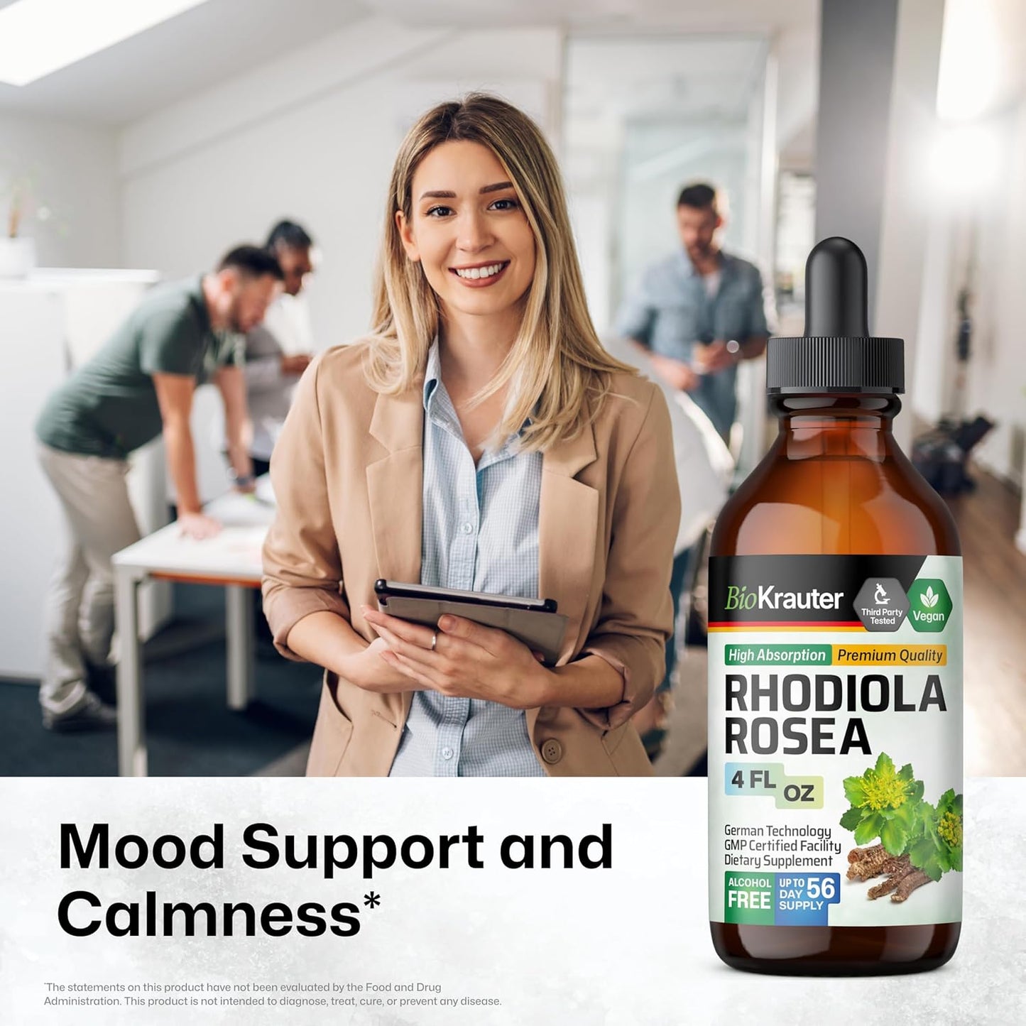 Ashwagandha and Rhodiola Rosea Tincture Bundle - 4 Fl. Oz. Each - BIO KRAUTER