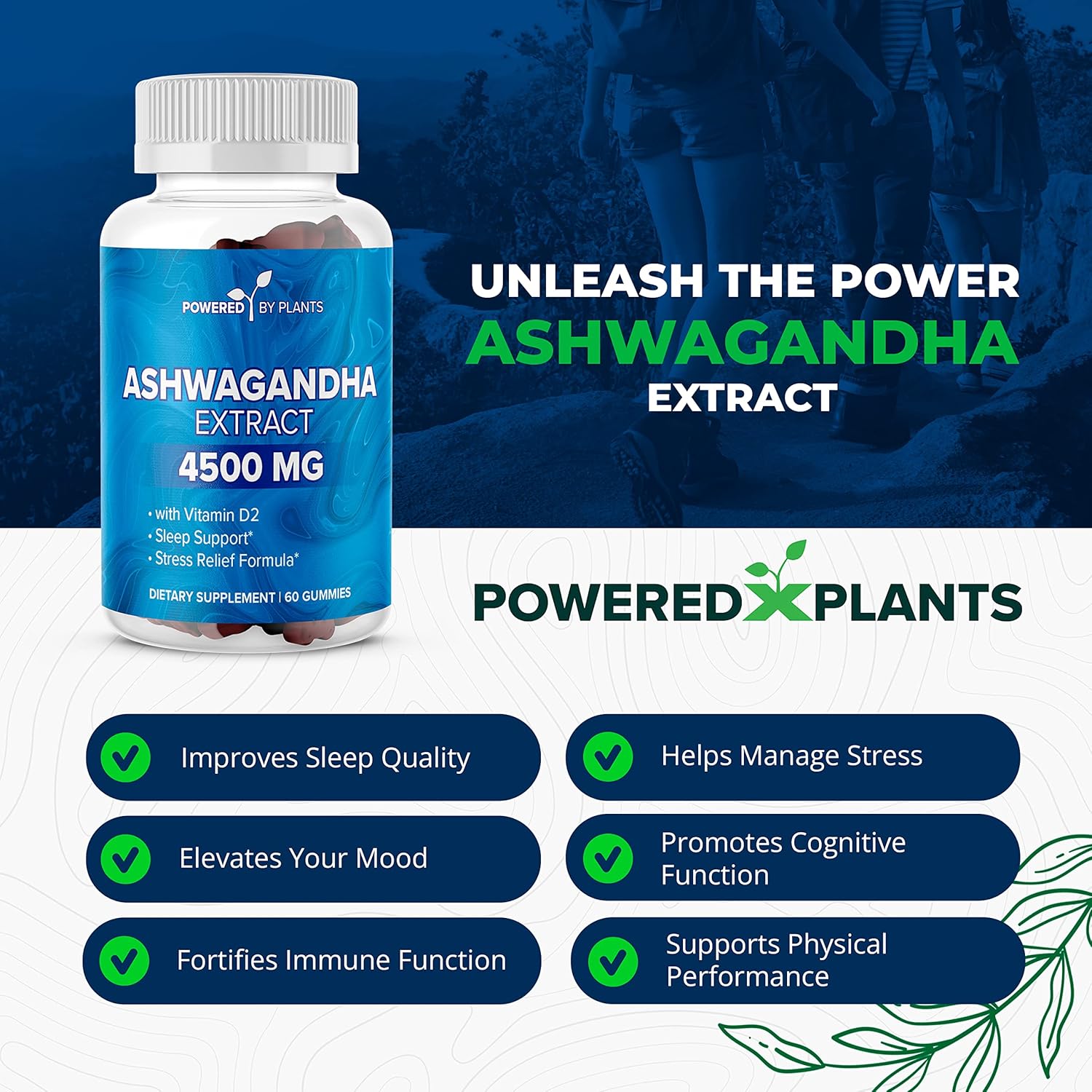 Ashwagandha Gummies for Sleep, Memory, and Cognitive Support - 2 Pack, 120 Servings - Men and Women's Ashwagandha Gummies