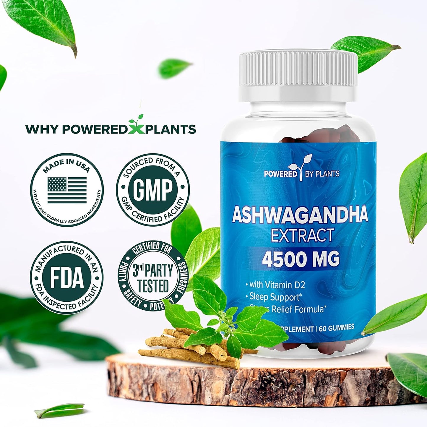 Ashwagandha Gummies for Sleep, Memory, and Cognitive Support - 2 Pack, 120 Servings - Men and Women's Ashwagandha Gummies