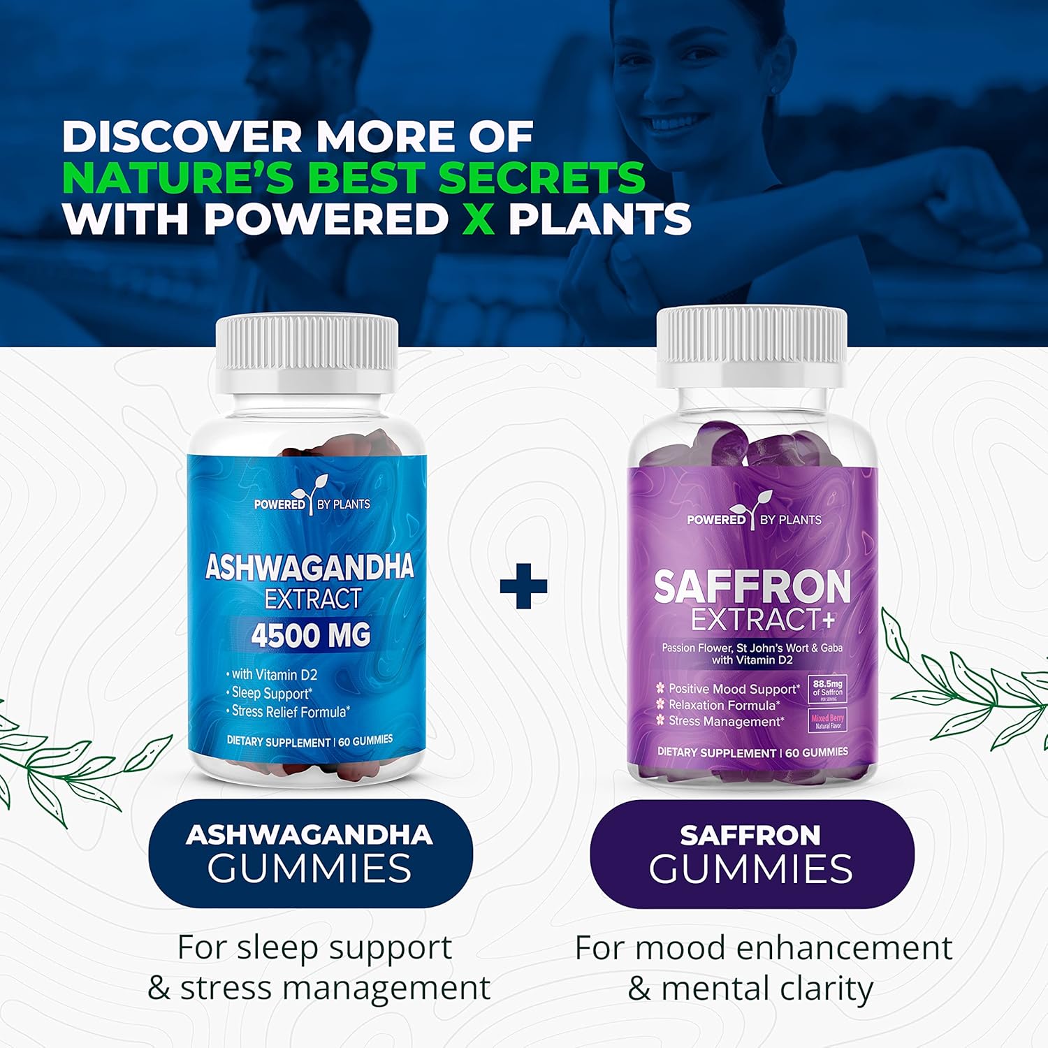 Ashwagandha Gummies for Sleep, Memory, and Cognitive Support - 2 Pack, 120 Servings - Men and Women's Ashwagandha Gummies