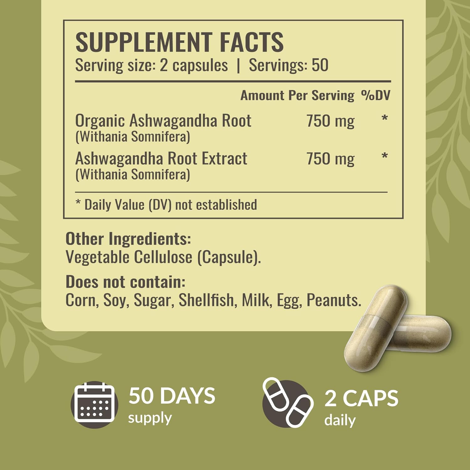 Ashwagandha Root Capsules & Turmeric Ginger Tincture Bundle - 1500 mg, Vegan, Non-GMO, Sugar & Alcohol-Free - 2 Pack