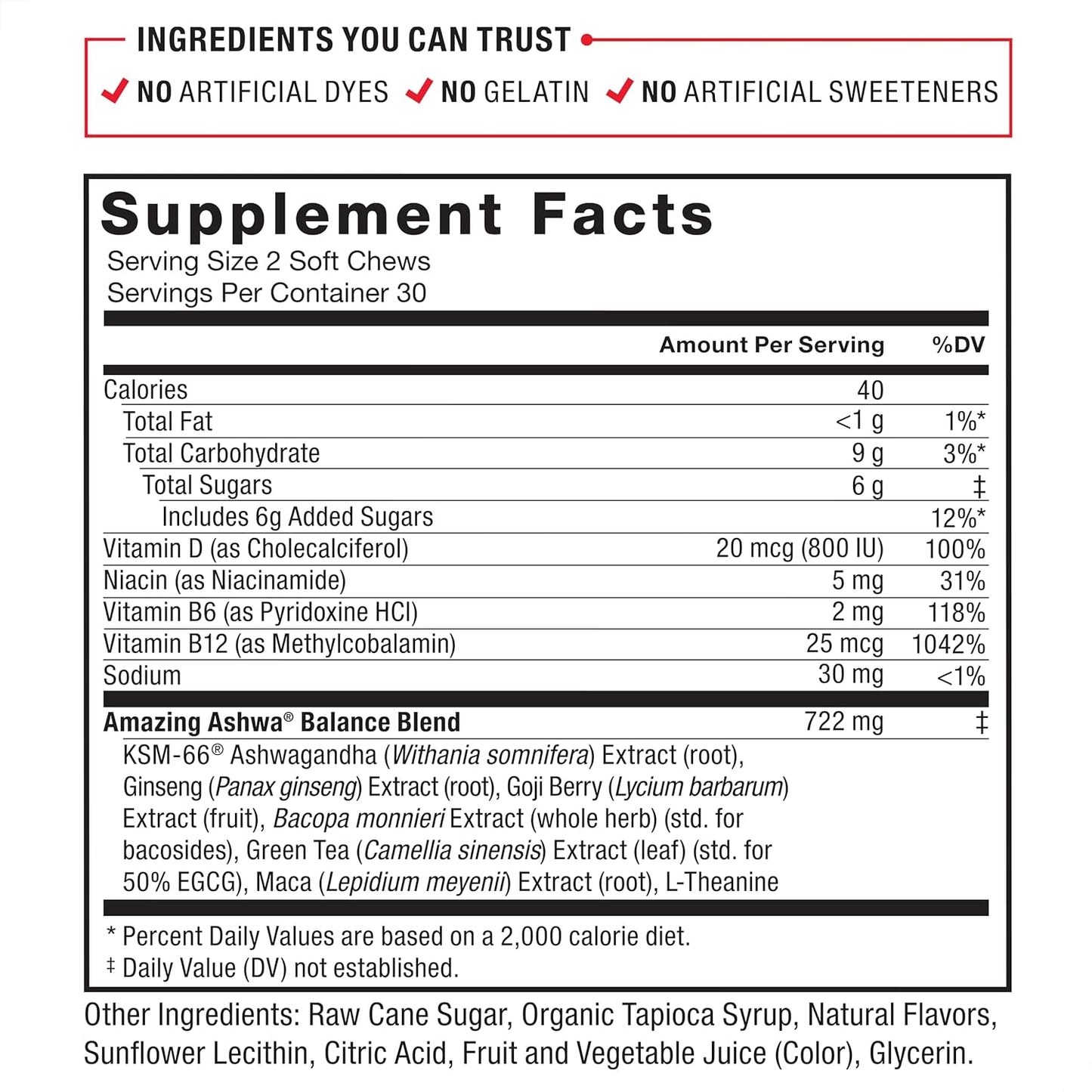 Ashwagandha Supplement for Stress, Memory, Focus, and Immune Support - 120 Soft Chews with KSM-66 Ashwagandha