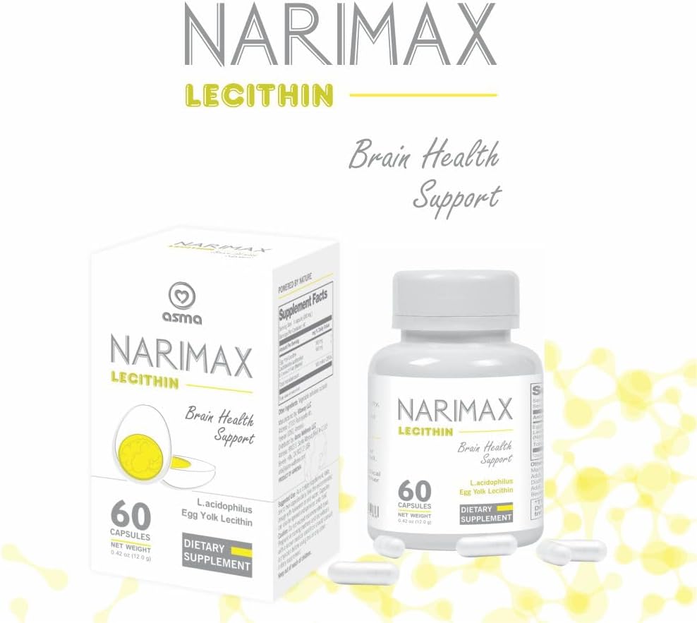 Asma Narimax Lecithin Supplement for Better Nutrition, 60 Plant-Based Capsules