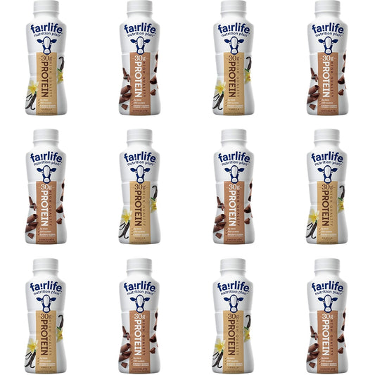 Assortit High Protein Low Sugar Shake Variety Pack - 30g Protein, Chocolate & Vanilla, Ready to Drink Meal Replacement (12-Pack, 11.4 Oz)