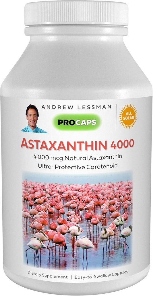 Astaxanthin Softgels - 4000mcg Natural Antioxidant for Eyes, Heart, Skin - No Additives, Easy to Swallow