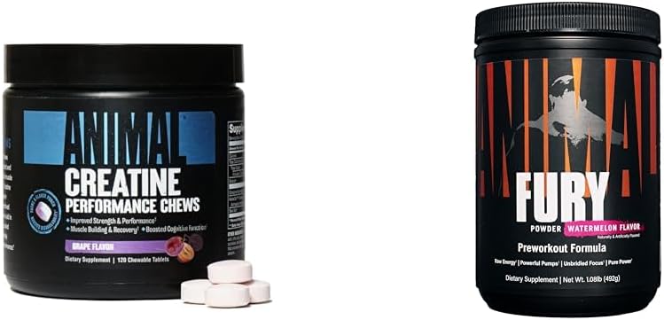 AstraGin Enhanced Animal Creatine Chews Tablets for Energy & Focus - 5g Creatine Monohydrate Fury Pre Workout Powder