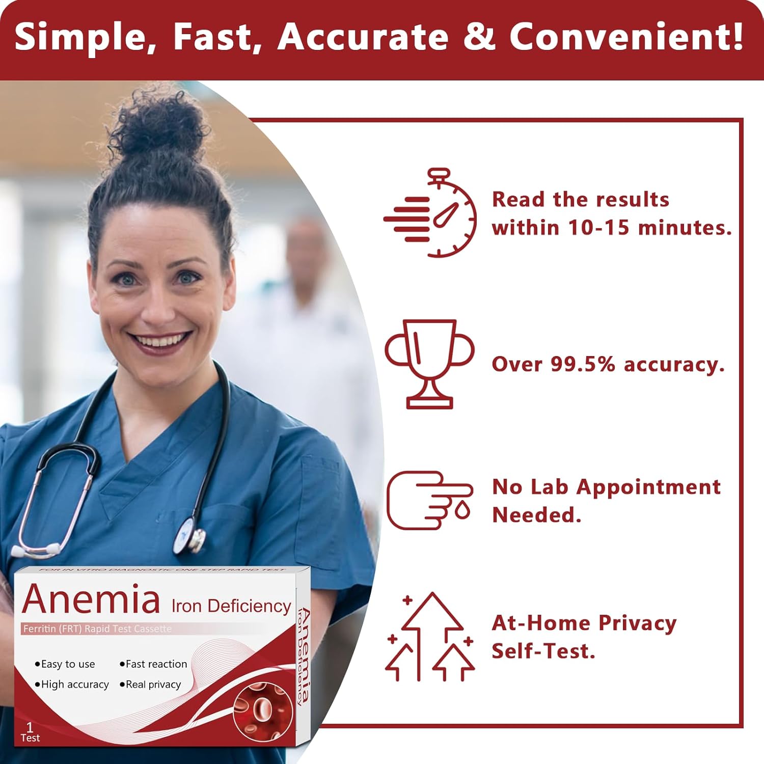 At-Home H.pylori Iron Deficiency Test Kit for All Ages - Easy & Accurate Monitoring of Iron Levels