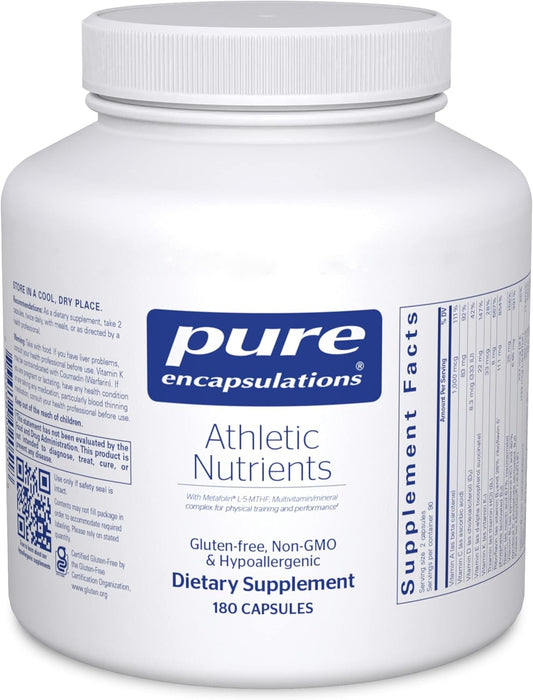 Athletic Nutrients Multivitamin for Exercise Performance | Pure Encapsulations | 180 Capsules