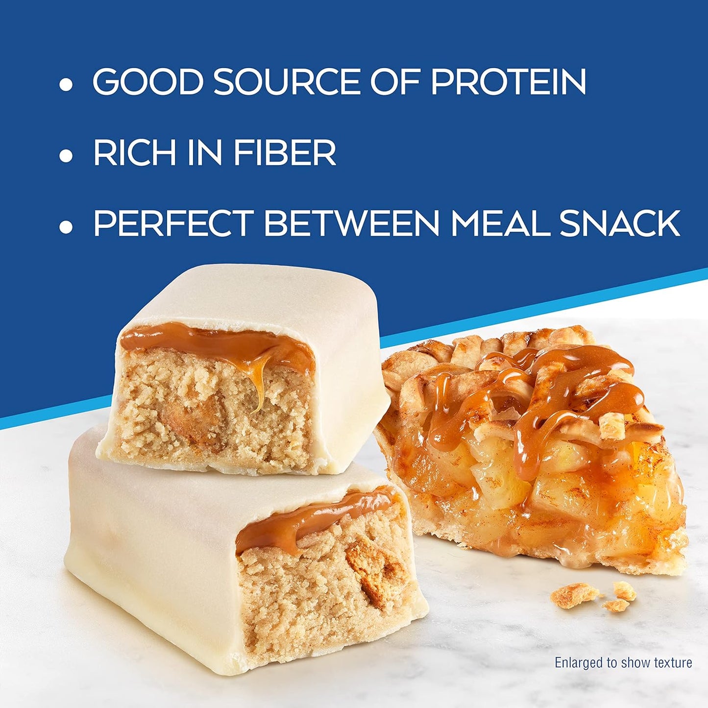 Atkins Caramel Apple Pie Snack Bars - High in Protein & Fiber, Low Carb & Sugar - 30 Bars