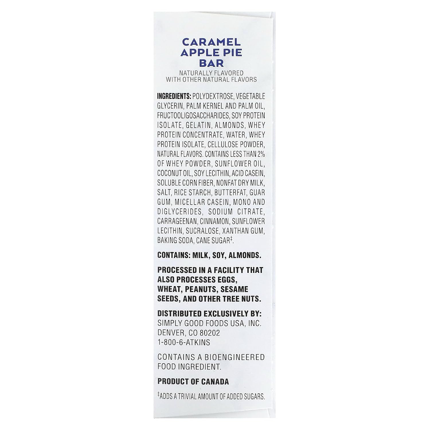 Atkins Caramel Apple Pie Snack Bars, 5 Bars, 1.41 oz Each