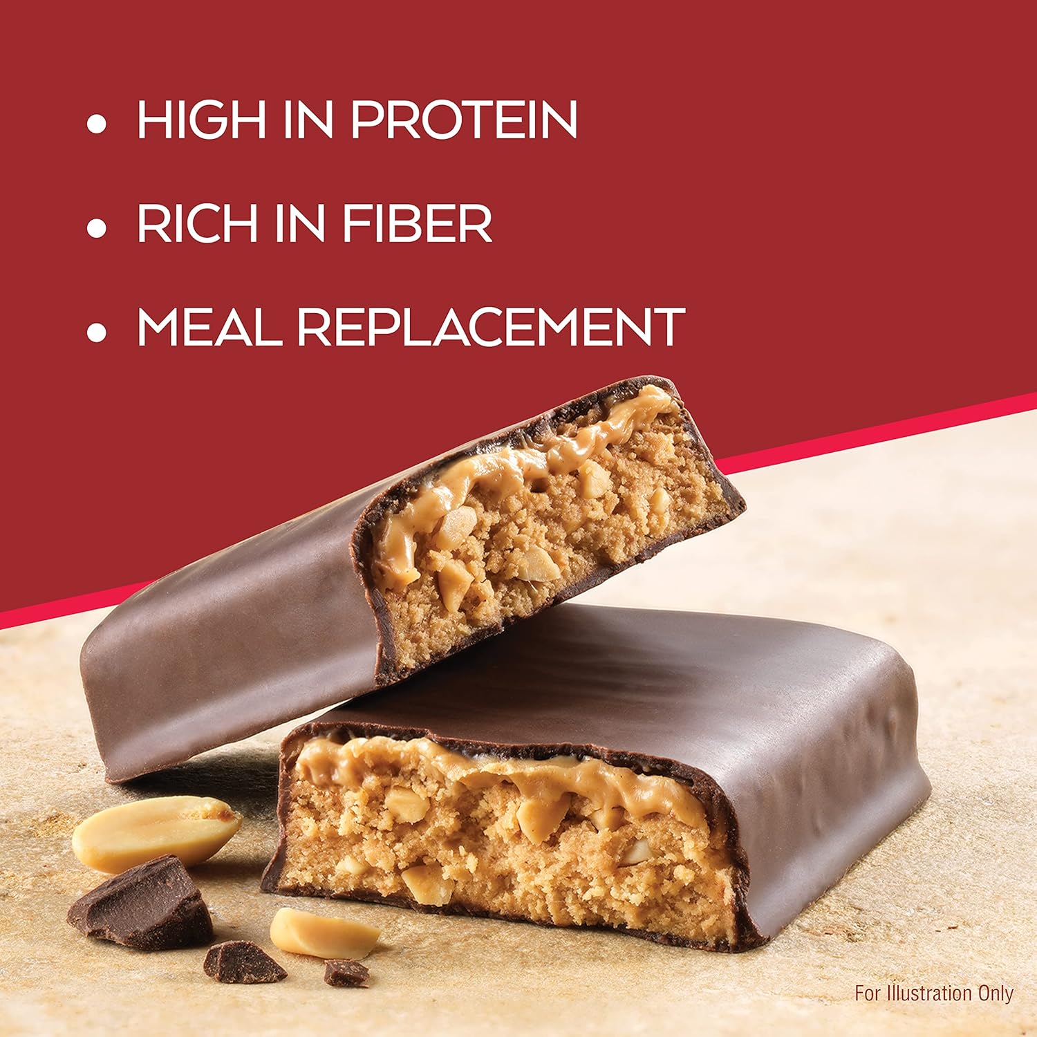 Atkins Chocolate Peanut Butter Protein Meal Bars - High Fiber, 16g Protein, 2g Sugar, 3g Net Carb - 12 Count - Meal Replacement, Low Carb, Keto Friendly