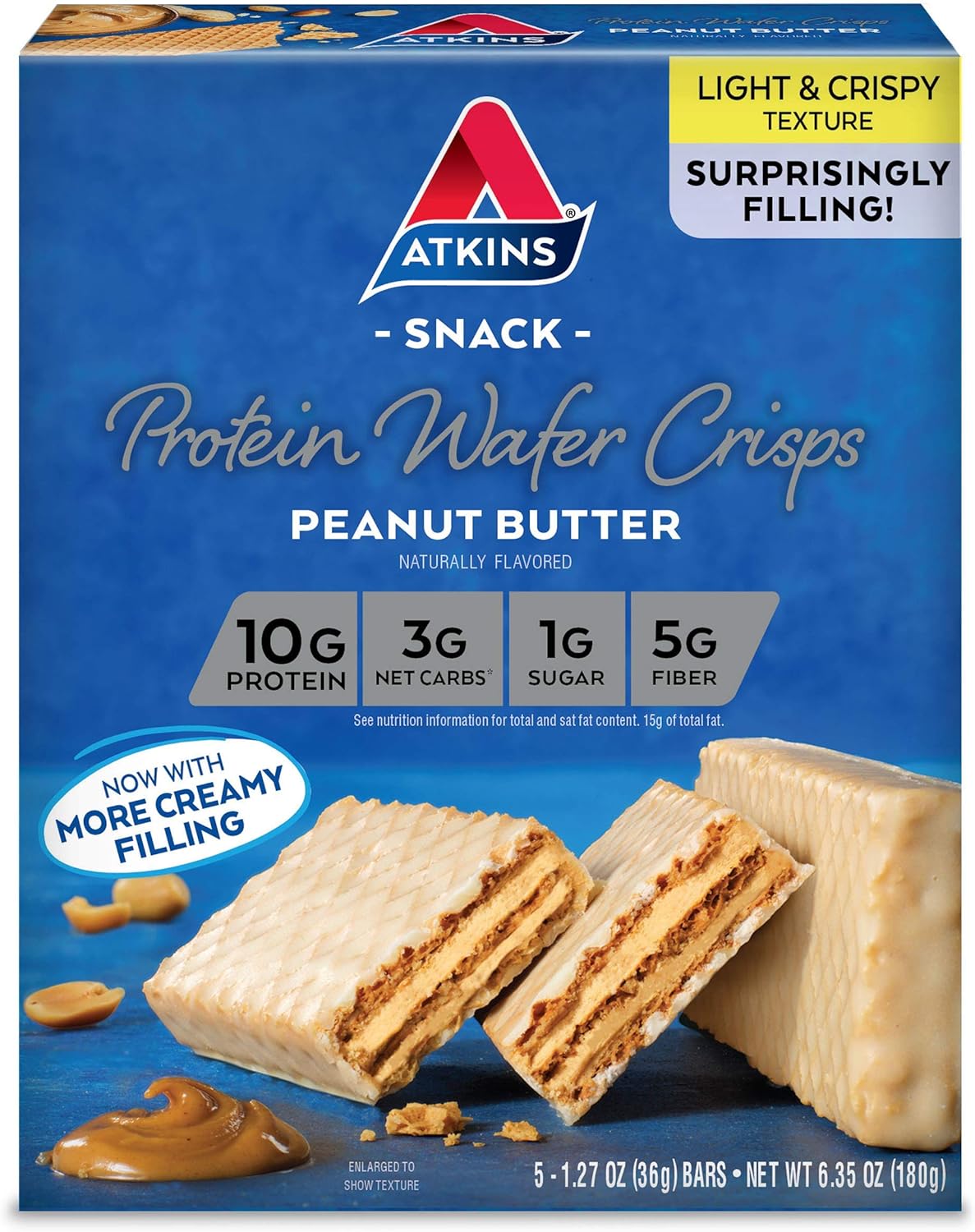 Atkins Endulge Crunchalicious Peanut Butter Chocolate Protein Wafer Crisp Bars, 16 Count